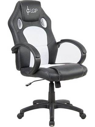 Lamtech LGP Kronos Καρέκλα Gaming Δερματίνης Μαύρη Λευκή LGP023459