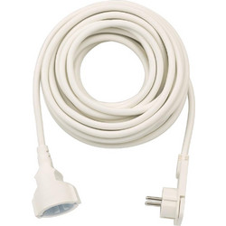 Brennenstuhl Quality Plastic Extension Cable with Flat Plug 10m H05VV-F3G1.5 white (1168980210)