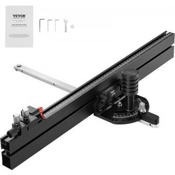 VEVOR Ακριβές Γωνιόμετρο, Τυπική Υποδοχή 19 x 9,5 mm, Γωνιόμετρο Πριονιού Αλουμινίου με 61 cm Κλίμακα 15 Σταθερά Γωνίας Ρυθμιζόμενο Ελατήριο και Αφαιρούμενο Δίσκο, για Ξυλουργική
