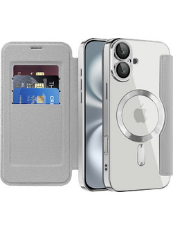Techsuit - Smartmag Book Case - Iphone 16 Plus - Gray