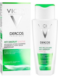Vichy Dercos Anti-Dandruff Sensitive Scalp Σαμπουάν κατά της Ξηροδερμίας & της Πιτυρίδας 200ml + Πετσέτα