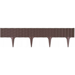Φράχτης Κήπου Πλαστικός PROSPERPLAST 3,90m x 18,5Υcm (5τμχ) IBRA-R222 Καφέ
