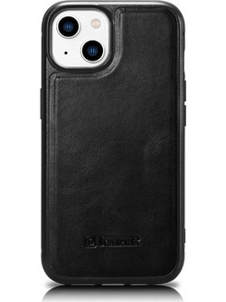iCarer Oil Wax Leather MagSafe Back Cover Black (iPhone 14 Plus)