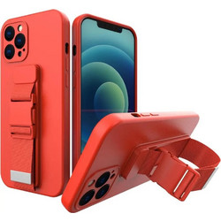 Hurtel Rope Chain Lanyard Bag Back Cover Red (iPhone XS Max)