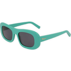 Salvatore Ferragamo SF1046S 300 Γυναικεία Γυαλιά Ηλίου Στρογγυλά Κοκάλινα Μπλε με Μαύρο Polarized Φακό
