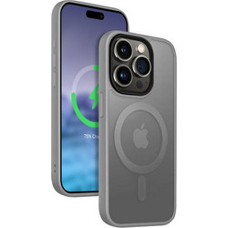 Crong Hybrid Frost Mag Cover - Case For Iphone 15 Pro Magsafe (Grey) - (CRG-HFM-IP1561P-LGR)
