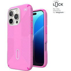 Speck Presidio2 Grip ClickLock & MagSafe - Case for iPhone 16 Pro (True Pink / Shocking Pink / White) - (150701-3249)