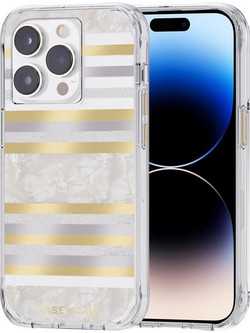 Case-Mate Pearl Stripes MagSafe - Case decorated with mother-of-pearl for iPhone 14 Pro (Pearl Stripes) - (CM049226)