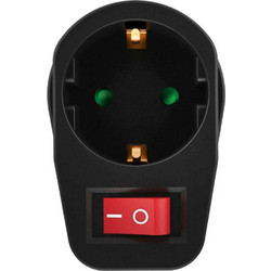 Powertech PT-810 Μονή Εξωτερική Πρίζα Ρεύματος με Διακόπτη Μαύρη