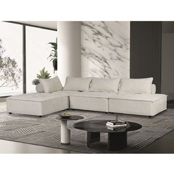Woodwell Larry Γωνιακός Καναπές Εκρού 301x201x75/39cm Ε9820,2