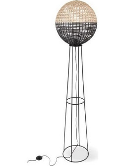 ΦΩΤΙΣΤΙΚΟ ΔΑΠΕΔΟΥ LAOS E27 1X40W RATTAN ΜΑΥΡΟ H160CM