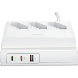Usams Listwa Zasilajaca 65W Super Sifast Charging Usb Extension Socket Eu bialy/White (US-CC160) - (CC160TC01)