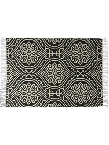 ΔΙΑΚΟΣΜΗΤΙΚΟ ΧΑΛΙ ΤΥΠΩΜΕΝΟ DAMASK ΜΑΥΡΟ 60cm X 90cm