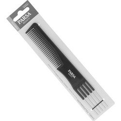 Parsa Forked Teasing Comb - Χτένα Μαλλιών με Μεταλλική Ουρά Πιρούνι για Κρεπάρισμα Μαύρη 20cm
