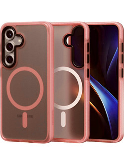 Θήκη Samsung Galaxy S25 Spacecase Hybrid Fusion Mag Ημιδιάφανη Σκληρή με MagSafe - Pink (5905719114268)