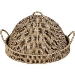 Δισκος Στρογγ. Με Καπ. Synth. Rattan Μπεζ 32Χ32Χ17Εκ