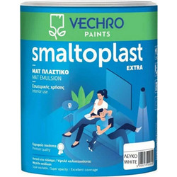 Vechro Smaltoplast Extra Eco Οικολογικό Πλαστικό Χρώμα Εσωτερικού Χώρου Λευκό 0.75lt
