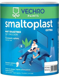 Vechro Smaltoplast Extra Eco Οικολογικό Πλαστικό Χρώμα Εσωτερικού Χώρου Λευκό 0.75lt