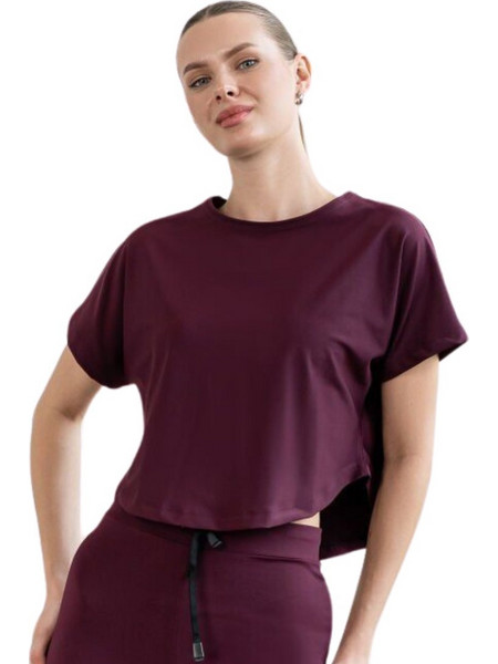 Yoga T-Shirt Low-High Lismina 045 Damson