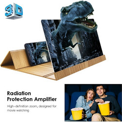 3D Επιτραπέζιος Ξύλινος Μεγεθυντικός Φακός 12 ιντσών Οθόνης Κινητού Τηλεφώνου 3D Video Amplifier
