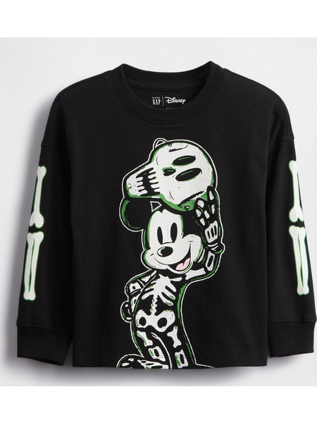 Gap A- Disney Βρεφικό & Νηπιακό Mickey Mouse Halloween Μπλούζα Truck black