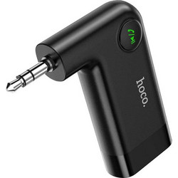 Hoco E53 - Φορητός Δέκτης Bluetooth με Καρφί Jack 3.5mm για Σύνδεση σε AUX σε Μαύρο Χρώμα