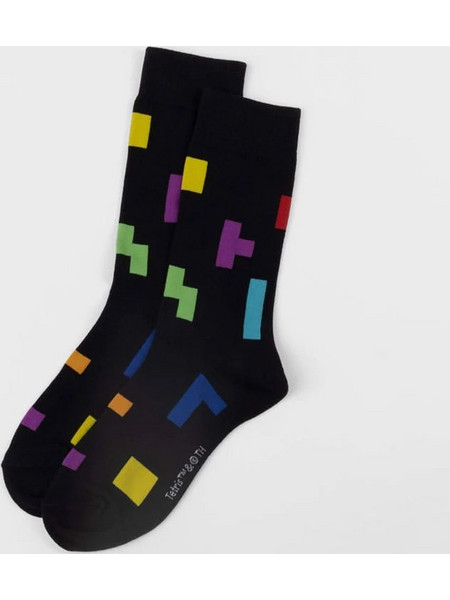 ItemLab Tetris Tetriminos Pattern Ανδρικές Κάλτσες Μαύρες LAB190047 RAC808552