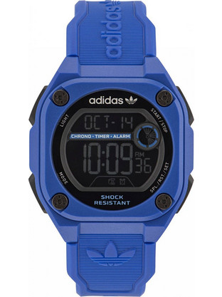 Adidas Ψηφιακό Ανδρικό Ρολόι με Μπλε Καουτσούκ Λουράκι AOST23061