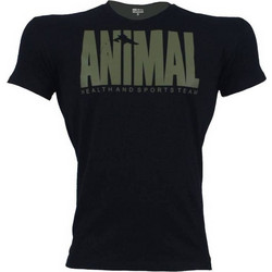 T-SHIRT ANIMAL Μαύρο Με Χακί Logo 21073 (H&S)