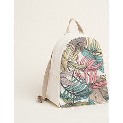 Beauty Home BACKPACK 43x35x23cm ΤΡΟΠΙΚΟ ΠΑΣΤΕΛ