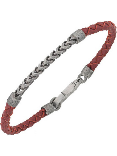 Marco Dal Maso Lash Chain ID Βραχιόλι από Δέρμα Κόκκινο AGBR0114-01BVPR2-S
