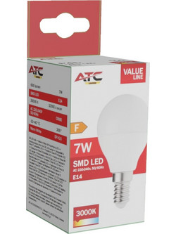 ATC SMD Λαμπτήρας LED Globe P45 230V 7W/600LM E14 3000K