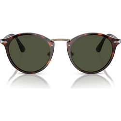 Persol PO3166S 24/31 Ανδρικά Γυαλιά Ηλίου Στρογγυλά Κοκάλινα Καφέ με Πράσινο Polarized Φακό