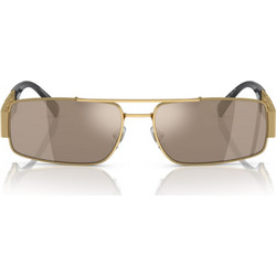 Versace VE2257 1002/5A Γυναικεία Γυαλιά Ηλίου Ορθογώνια Μεταλλικά Χρυσά με Καφέ Polarized Φακό