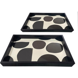 Σετ των 2 Διακοσμητικοί Δίσκοι από MDF 46x31x5cm SOF202 Espiel