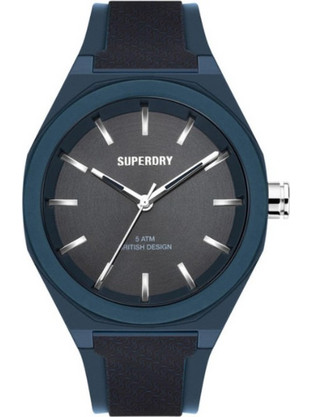 Superdry Ανδρικό Ρολόι με Μπλε Καουτσούκ Λουράκι SYG349U