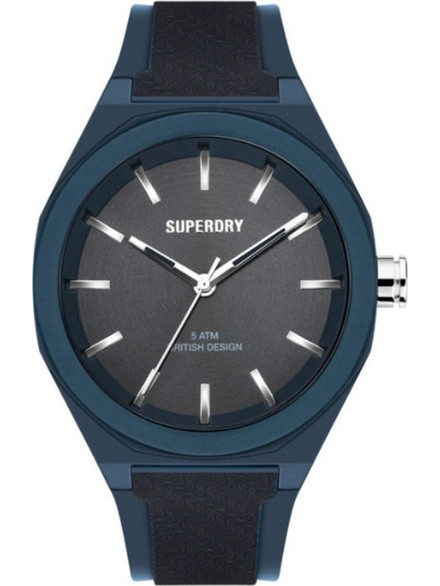 Superdry Ανδρικό Ρολόι με Μπλε Καουτσούκ Λουράκι SYG349U