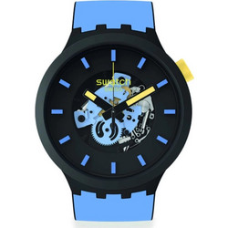 Swatch Γυναικείο Ρολόι με Μπλε Καουτσούκ Λουράκι SB03B108