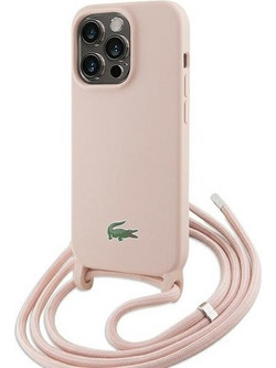 LACOSTE Iphone 15 Pro 6.1 Light Pink Hardcase Silicone Cord - (LCHCP15LSCCRLP)