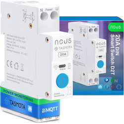 Nous D2T DIN Smart Switch 20A with Tasmota (1 channel, with PM, ESP32)