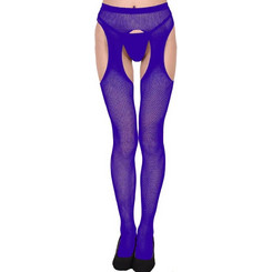 Hollow Net Tights Purple