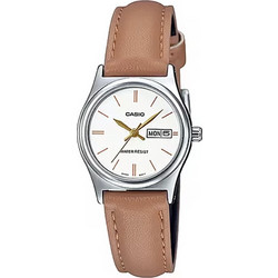 Casio Γυναικείο Ρολόι με Καφέ Δερμάτινο Λουράκι LTP-V006L-7B2