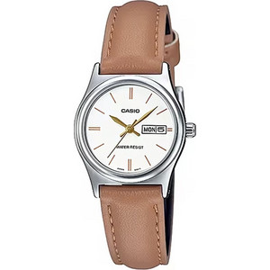 Casio Γυναικείο Ρολόι με Καφέ Δερμάτινο Λουράκι LTP-V006L-7B2