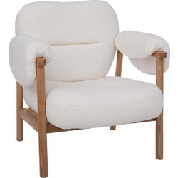 Πολυθρόνα Μπουκλέ 92160 83x80x84cm Cream-Natural