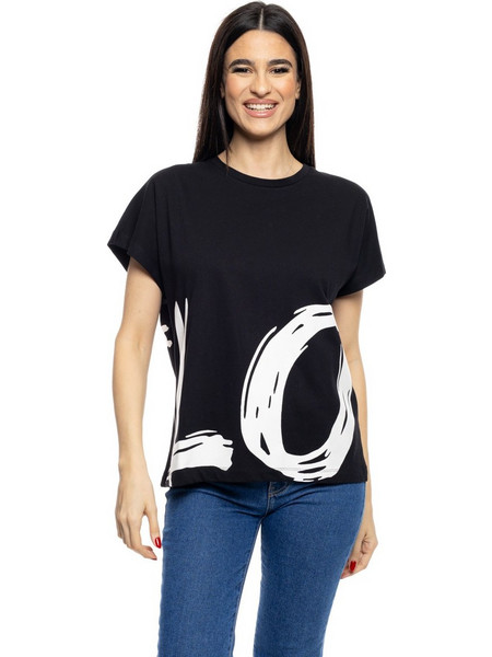 B&apos, Γυναικείο t-shirt με τύπωμα &apos,&apos,LOVE&apos,&apos, 53-106-001 010 BLACK