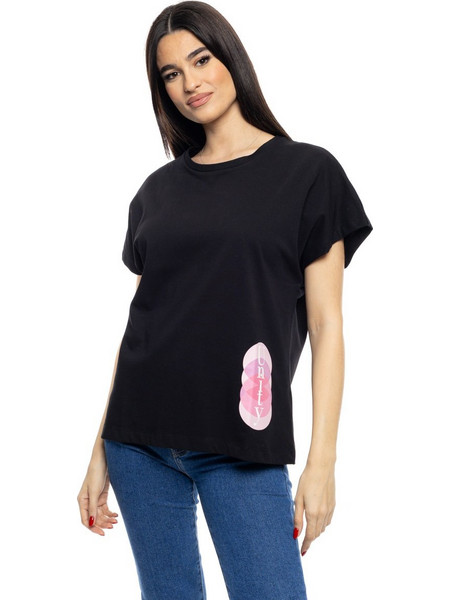 S&apos, Γυναικείο t-shirt με τύπωμα &apos,&apos,CIRCLES&apos,&apos, 53-106-003 010 BLACK