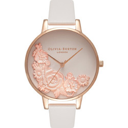Olivia Burton Γυναικείο Ρολόι με Λευκό Δερμάτινο Λουράκι OB16FS85