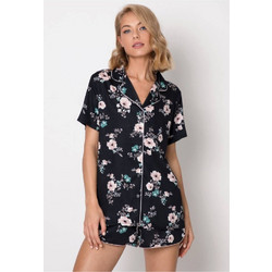Aruelle ROSALIE Short Σετ Γυναικείες Πιτζάμες Καλοκαιρινές Βαμβακερές Μαύρες