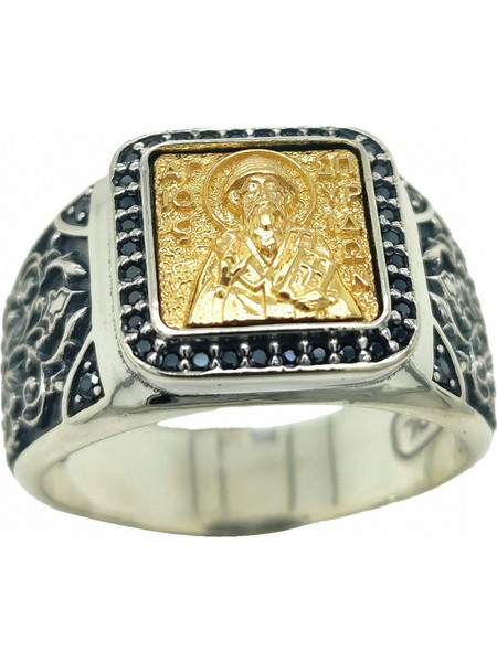 Δαχτυλίδι Anastasios Creations ασήμι 925 με Τον Άγιο Σπυρίδων FD571