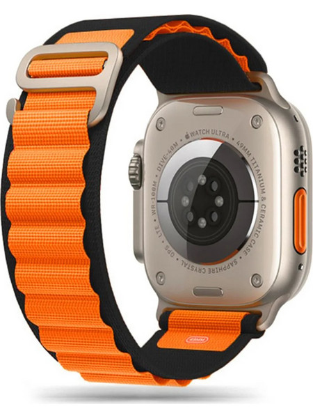 Tech-Protect Nylon Pro Λουράκι Υφασμάτινο Black / Orange (Apple Watch 42 / 44 / 45 / 49mm)